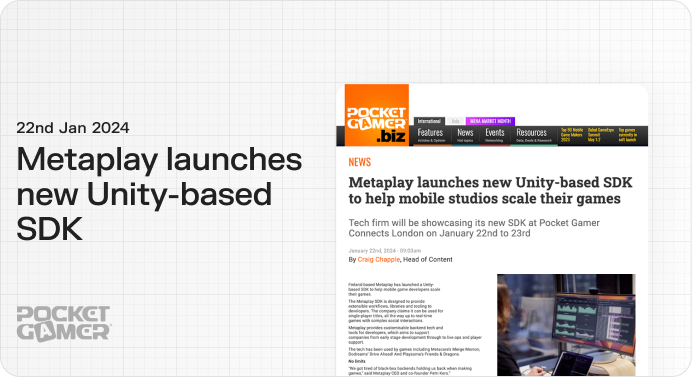 Pocket gamer - Metaplay launches new Unity-based SDK
